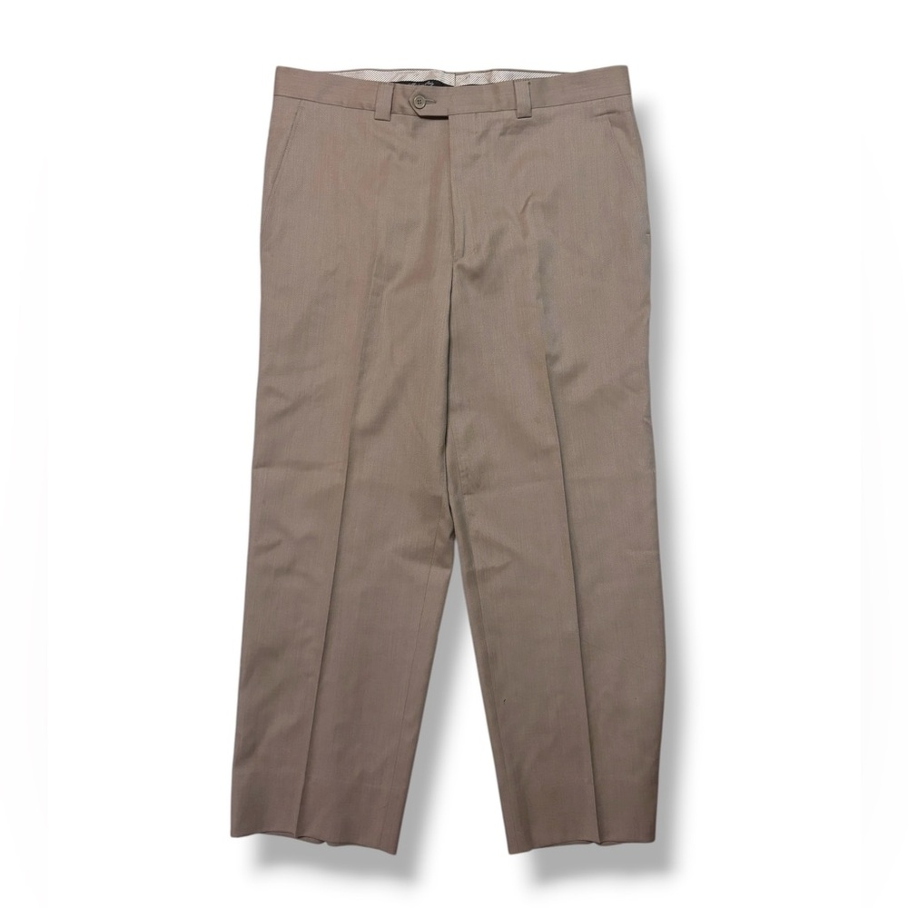 LANIFICIO COMERO Tan Wool Flat Front Dress Pants 36 x 27